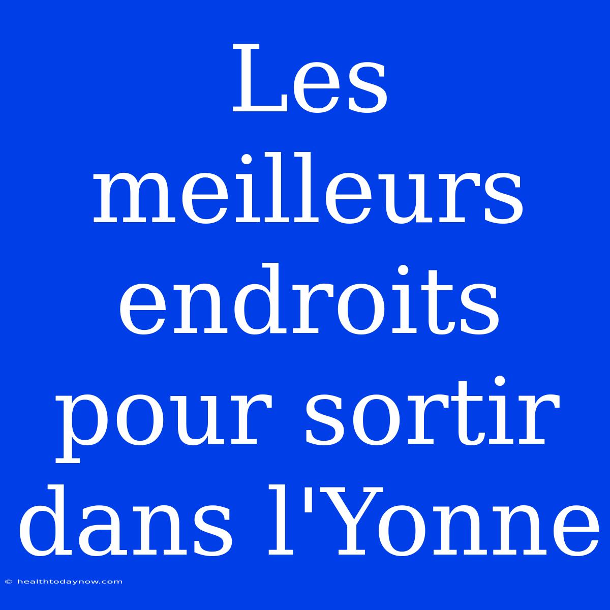 Les Meilleurs Endroits Pour Sortir Dans L'Yonne