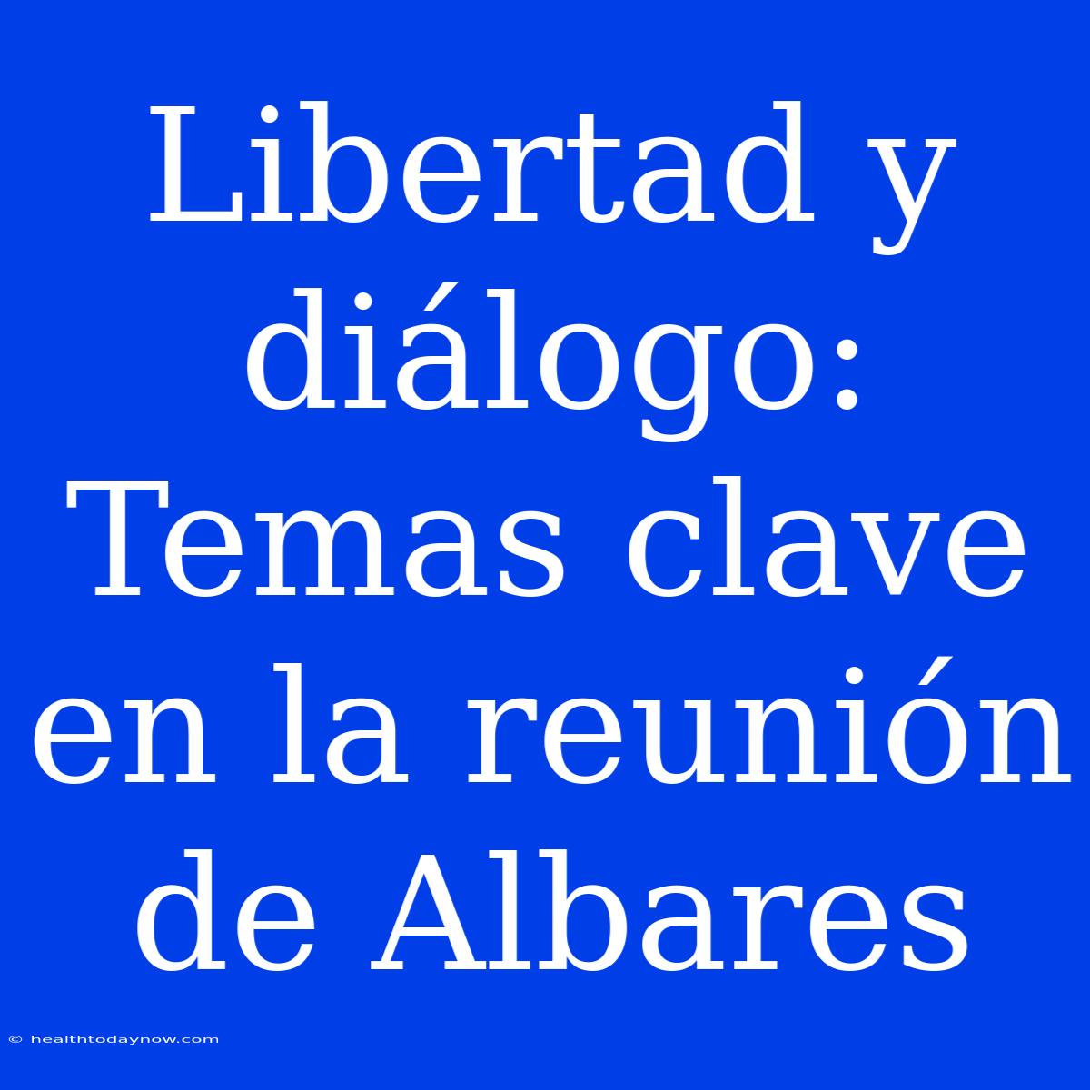 Libertad Y Diálogo: Temas Clave En La Reunión De Albares