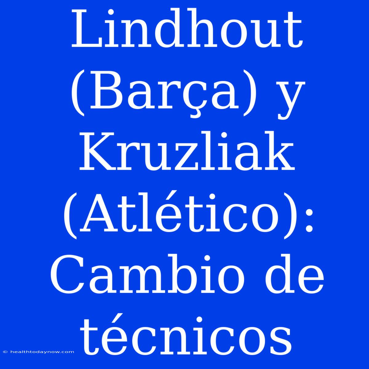 Lindhout (Barça) Y Kruzliak (Atlético): Cambio De Técnicos