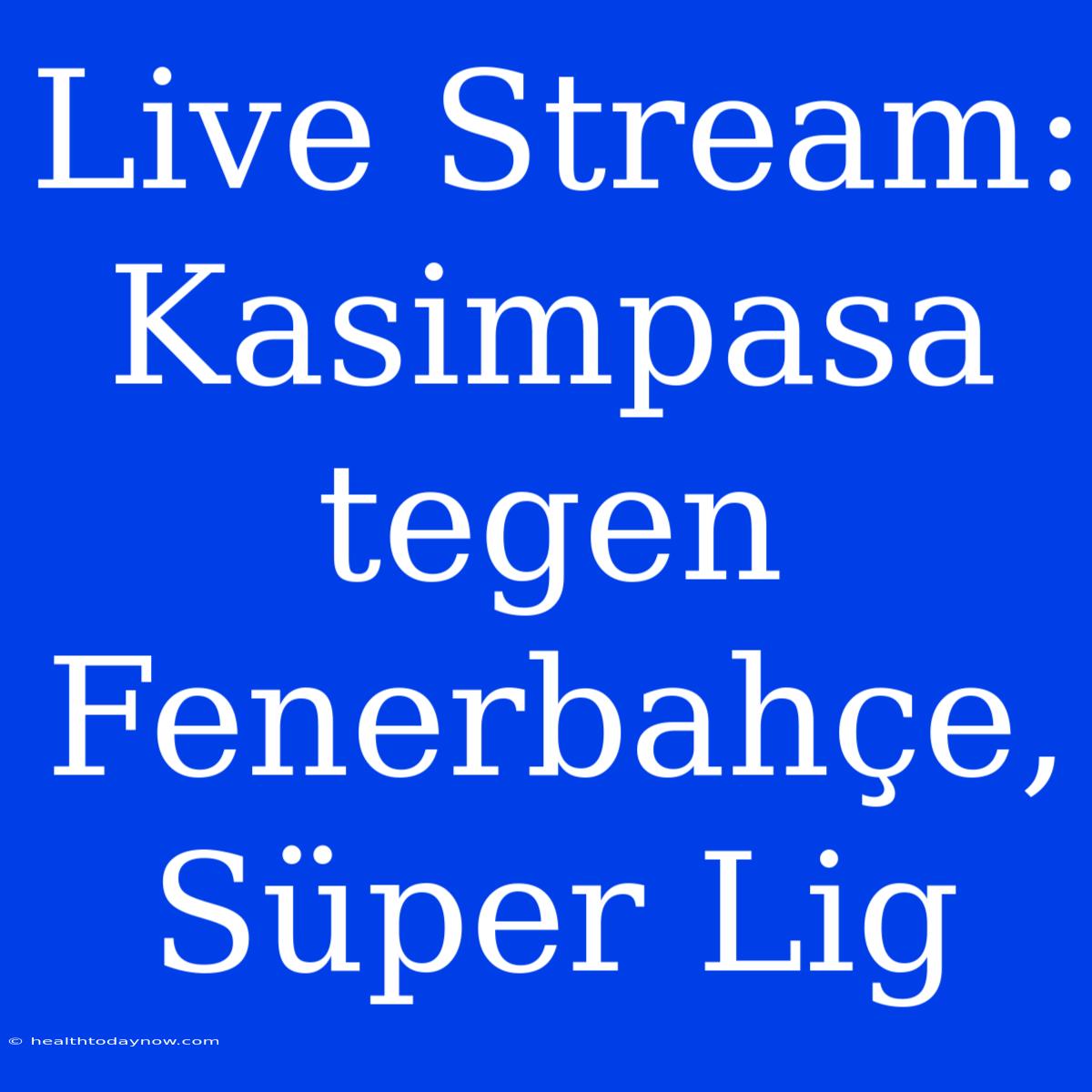 Live Stream: Kasimpasa Tegen Fenerbahçe, Süper Lig