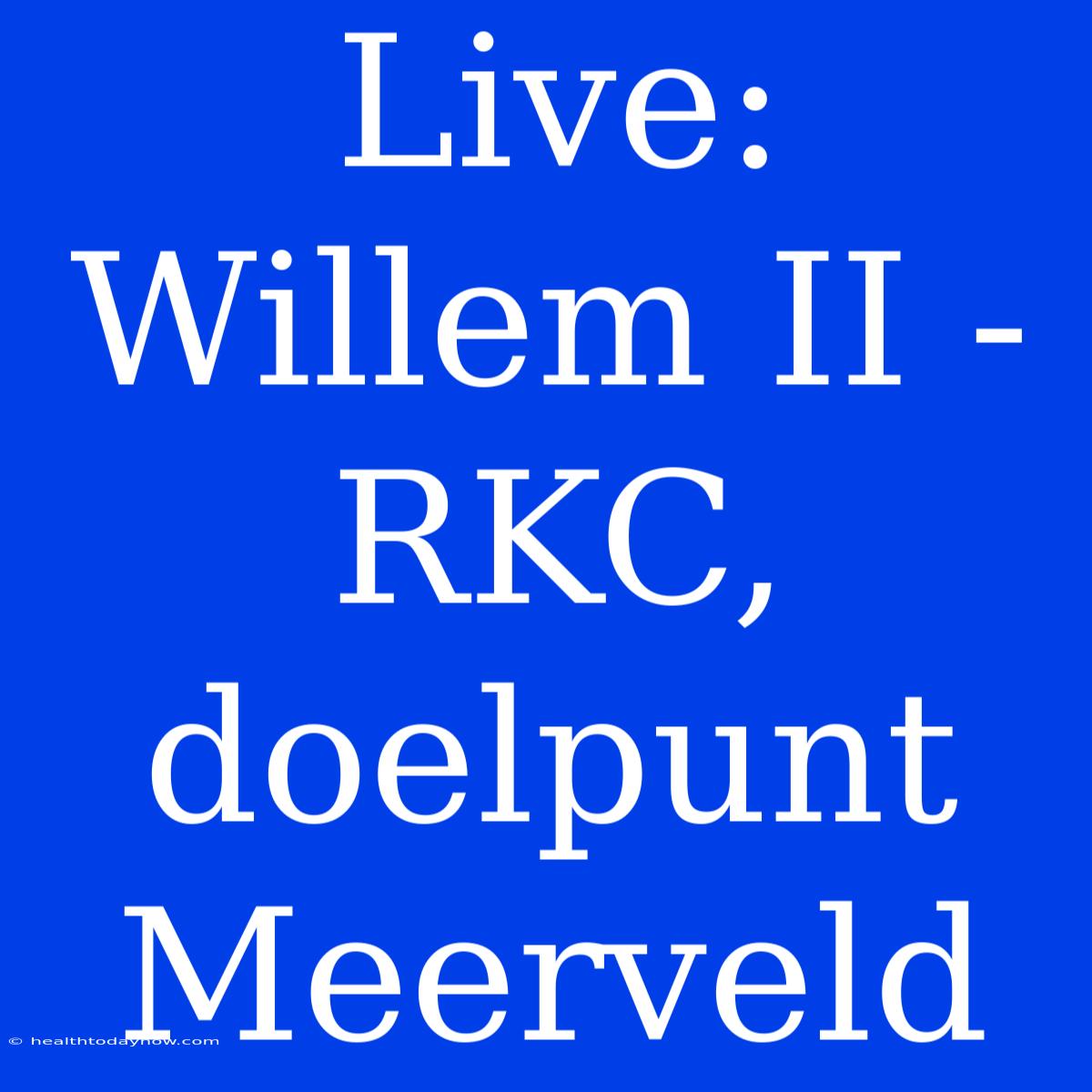 Live: Willem II - RKC, Doelpunt Meerveld