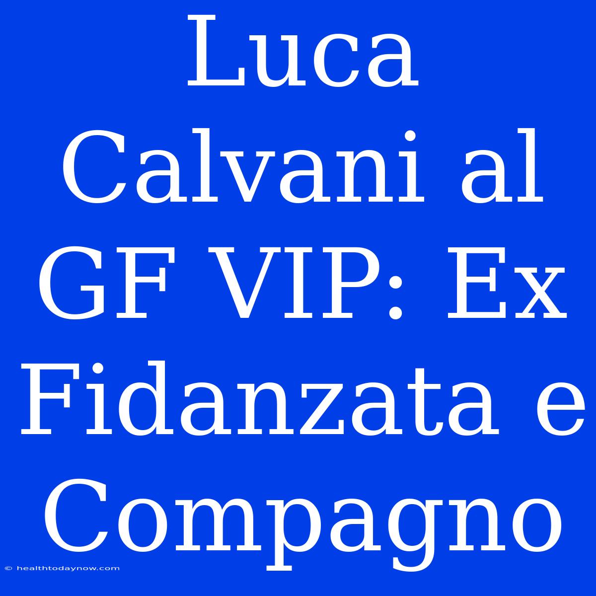 Luca Calvani Al GF VIP: Ex Fidanzata E Compagno