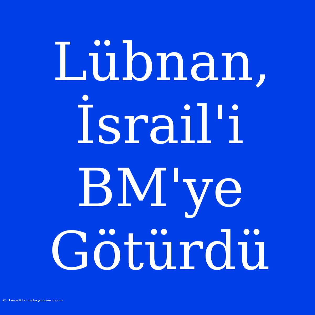 Lübnan, İsrail'i BM'ye Götürdü