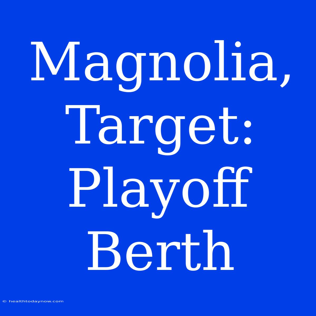 Magnolia, Target: Playoff Berth