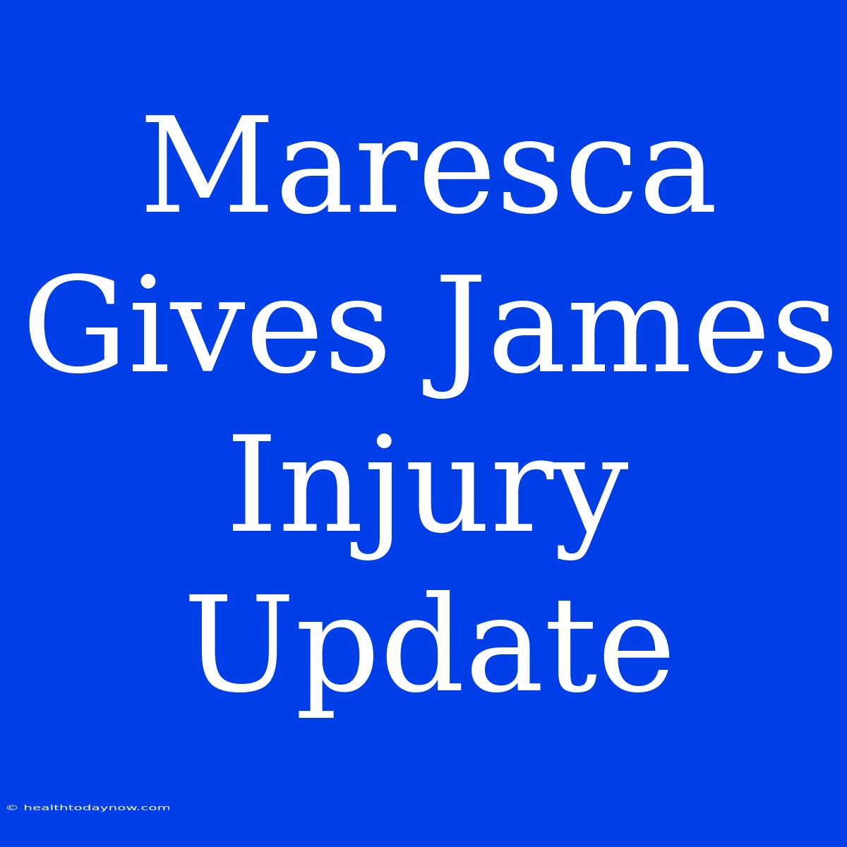 Maresca Gives James Injury Update 