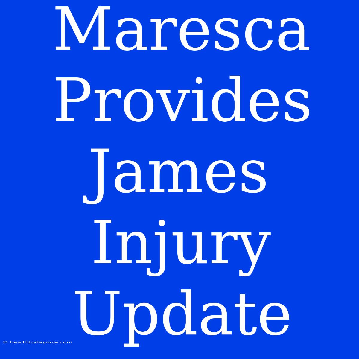 Maresca Provides James Injury Update 