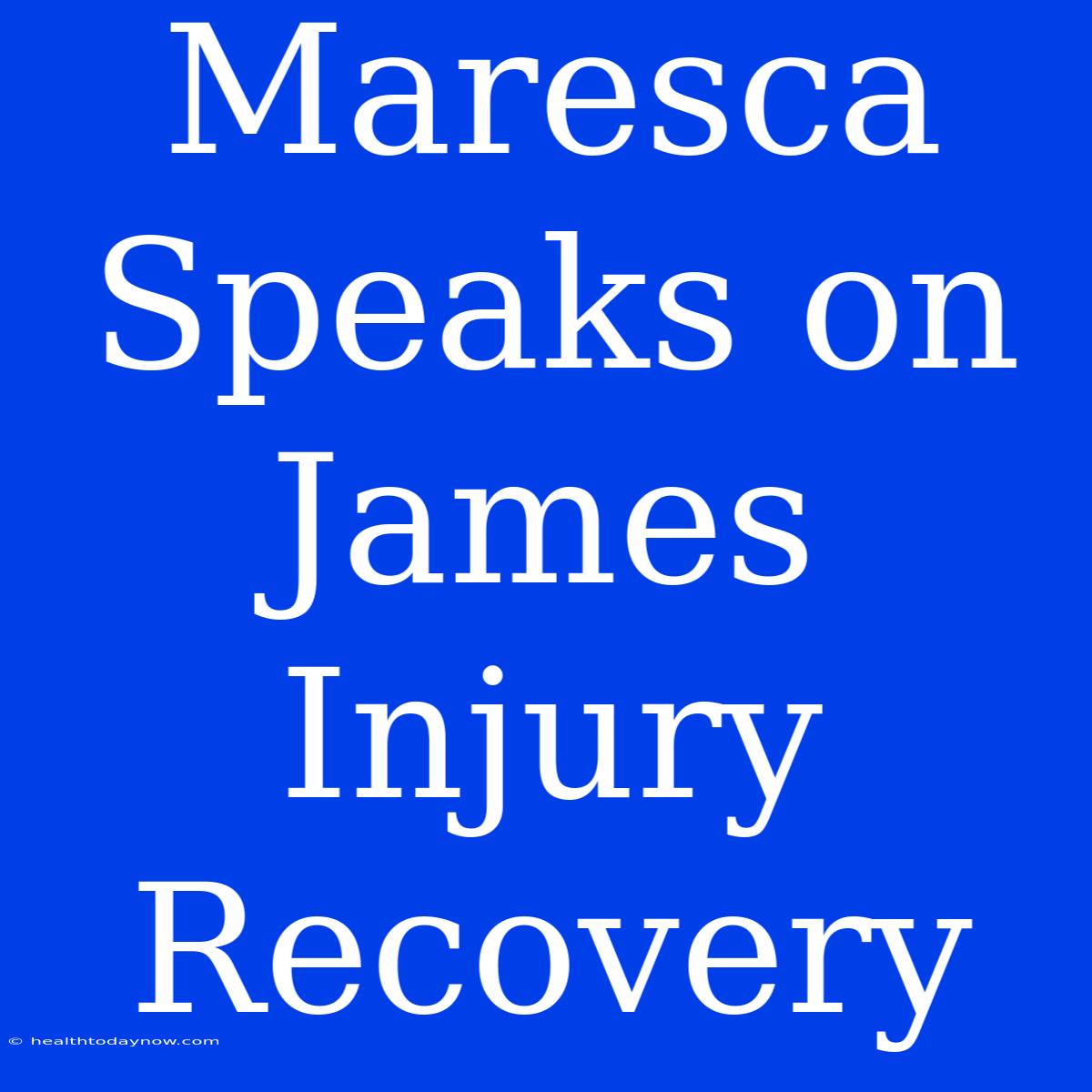 Maresca Speaks On James Injury Recovery 