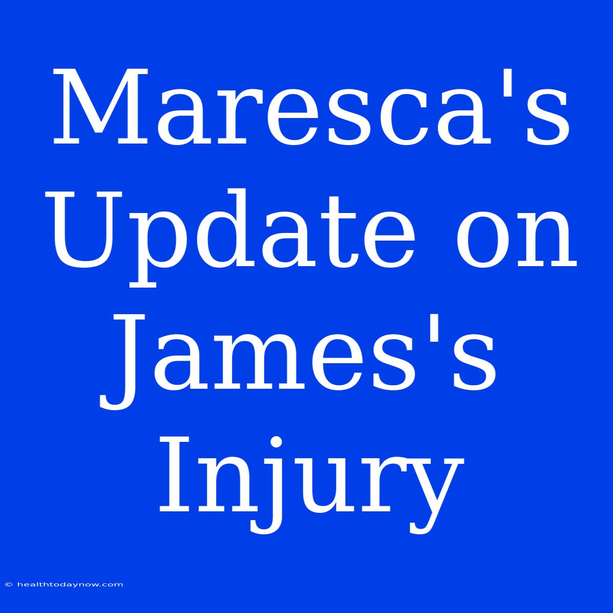 Maresca's Update On James's Injury