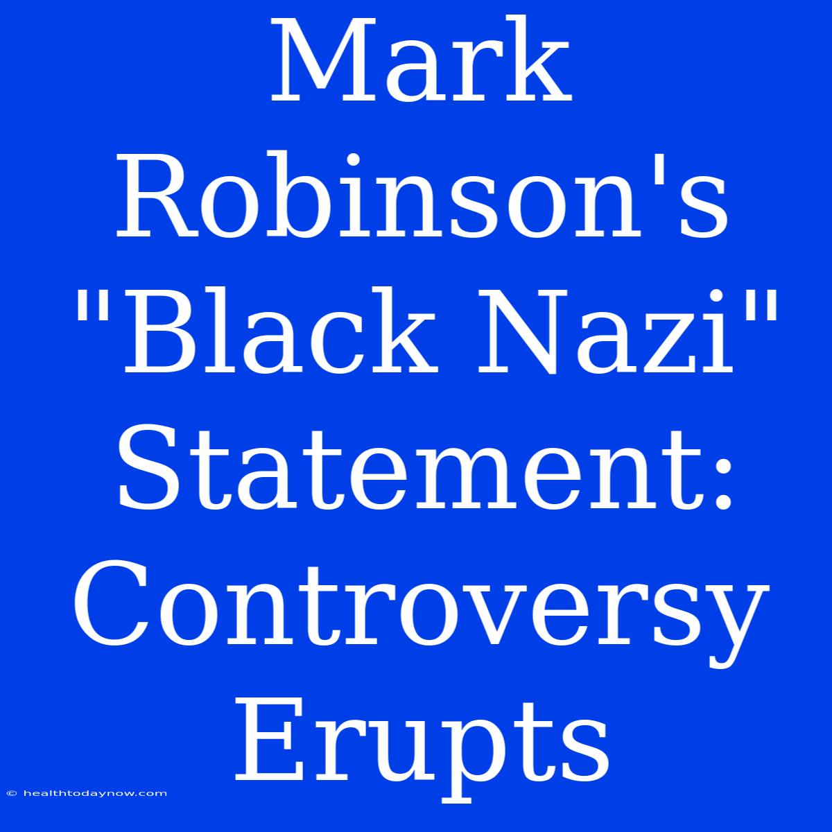 Mark Robinson's 