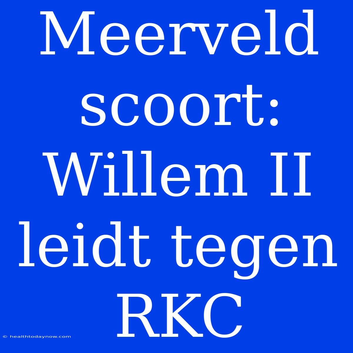 Meerveld Scoort: Willem II Leidt Tegen RKC