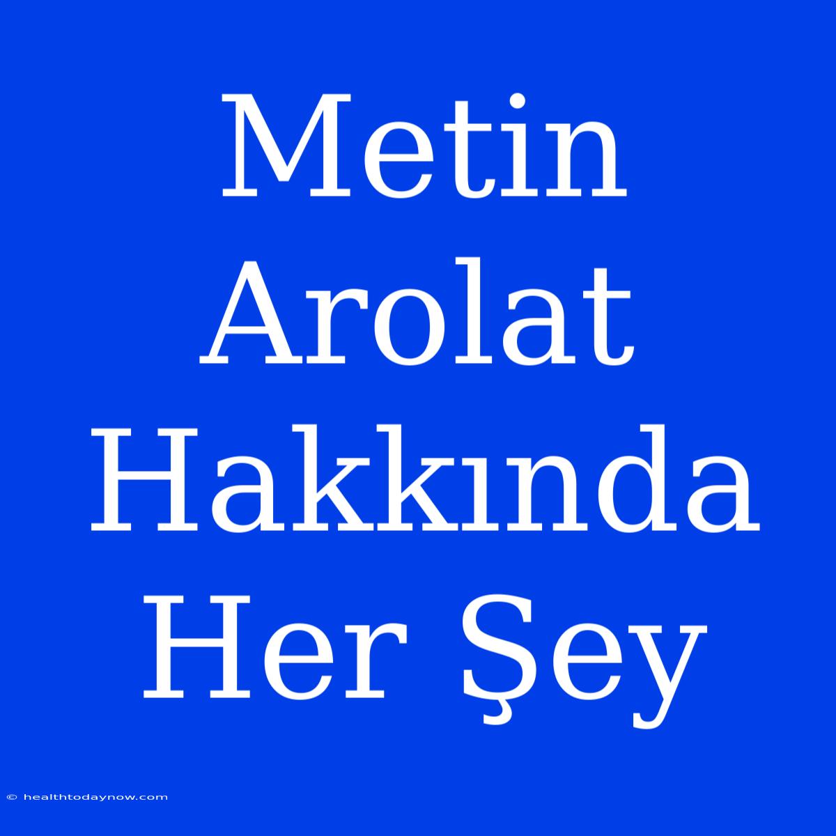 Metin Arolat Hakkında Her Şey