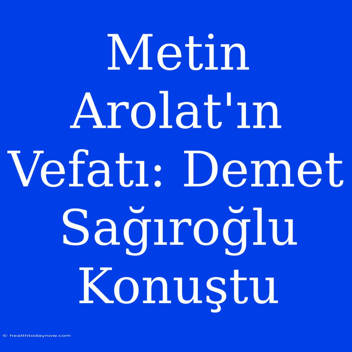 Metin Arolat'ın Vefatı: Demet Sağıroğlu Konuştu