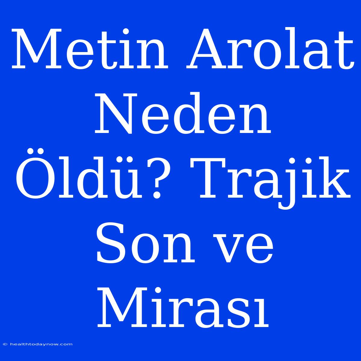 Metin Arolat Neden Öldü? Trajik Son Ve Mirası