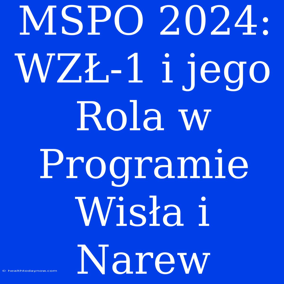 MSPO 2024: WZŁ-1 I Jego Rola W Programie Wisła I Narew