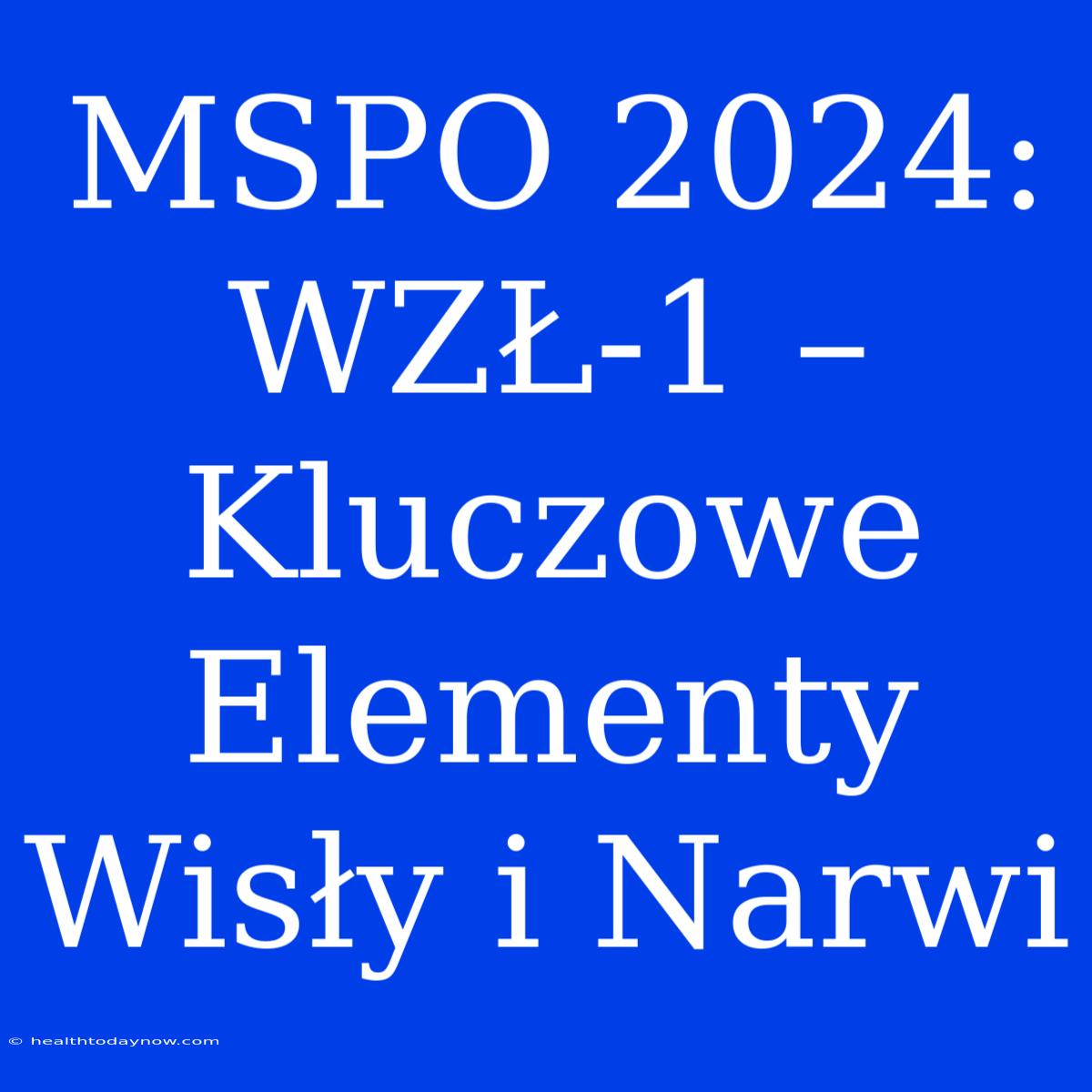 MSPO 2024: WZŁ-1 – Kluczowe Elementy Wisły I Narwi