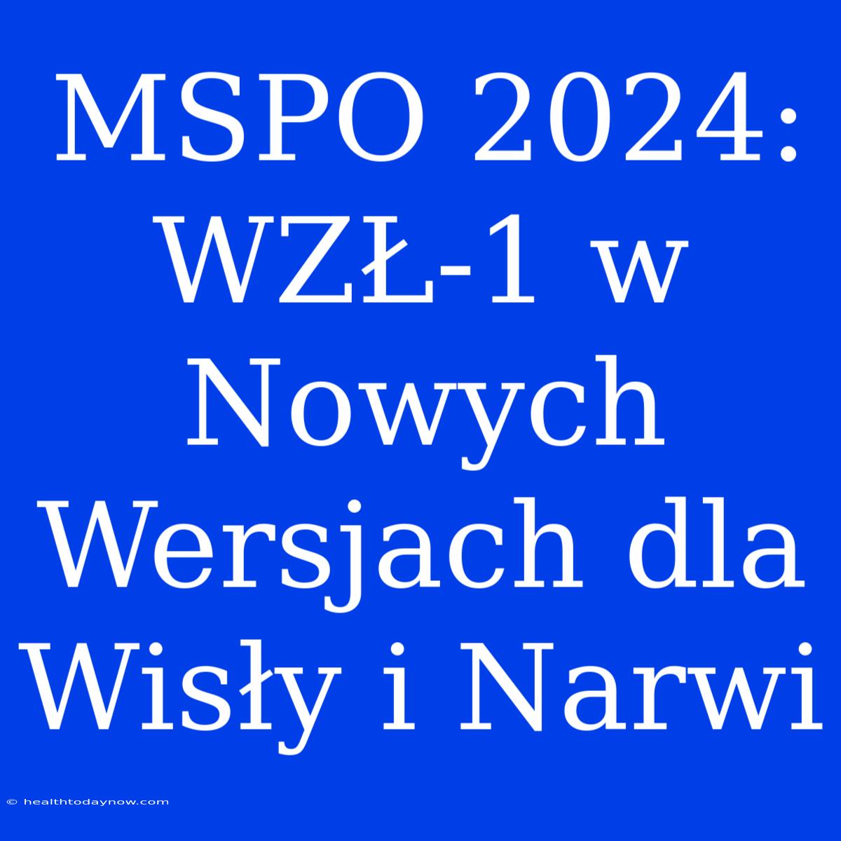 MSPO 2024: WZŁ-1 W Nowych Wersjach Dla Wisły I Narwi