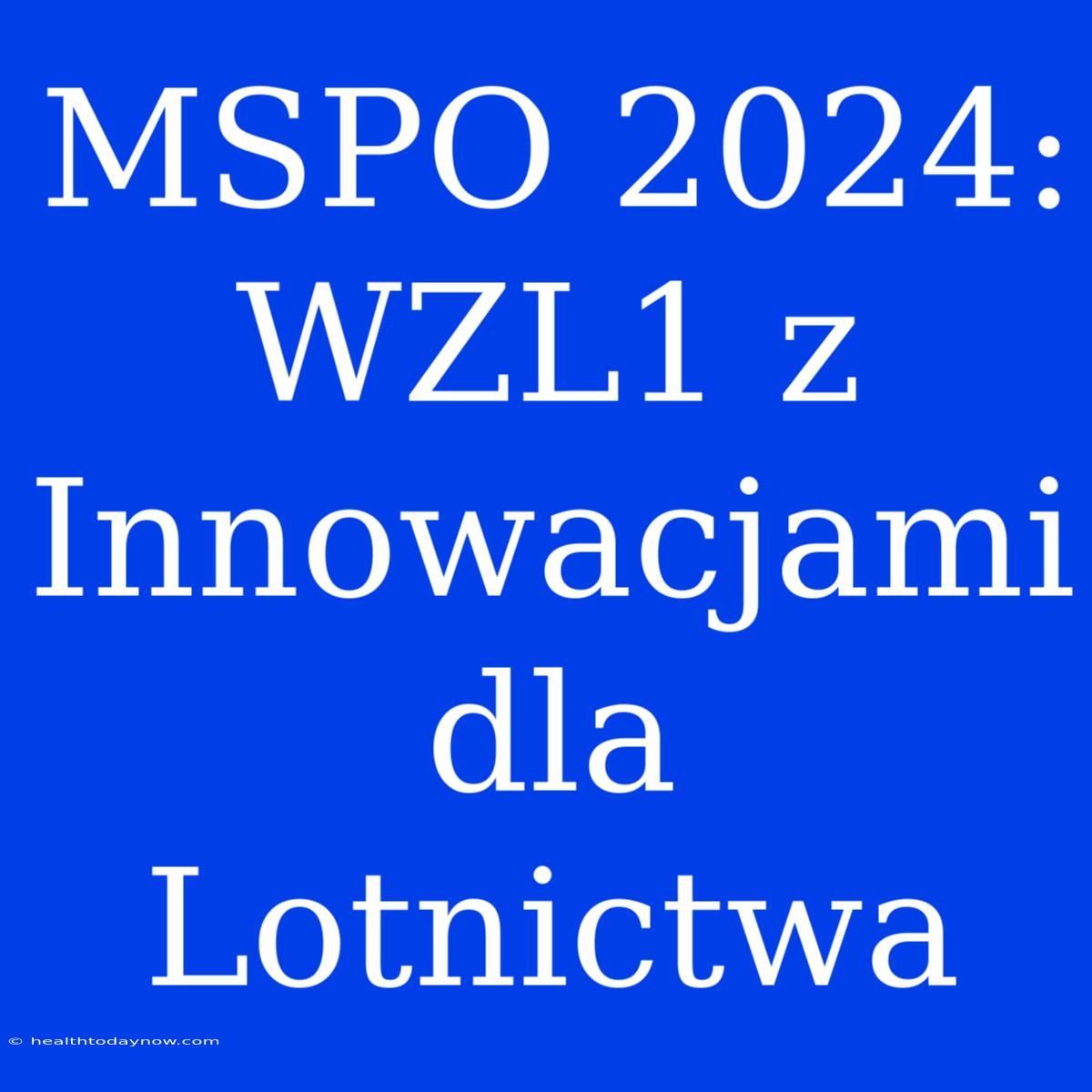 MSPO 2024: WZL1 Z Innowacjami Dla Lotnictwa