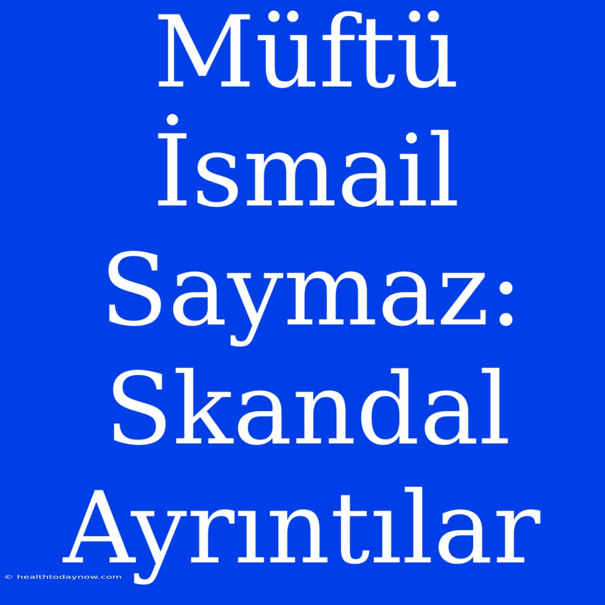 Müftü İsmail Saymaz: Skandal Ayrıntılar