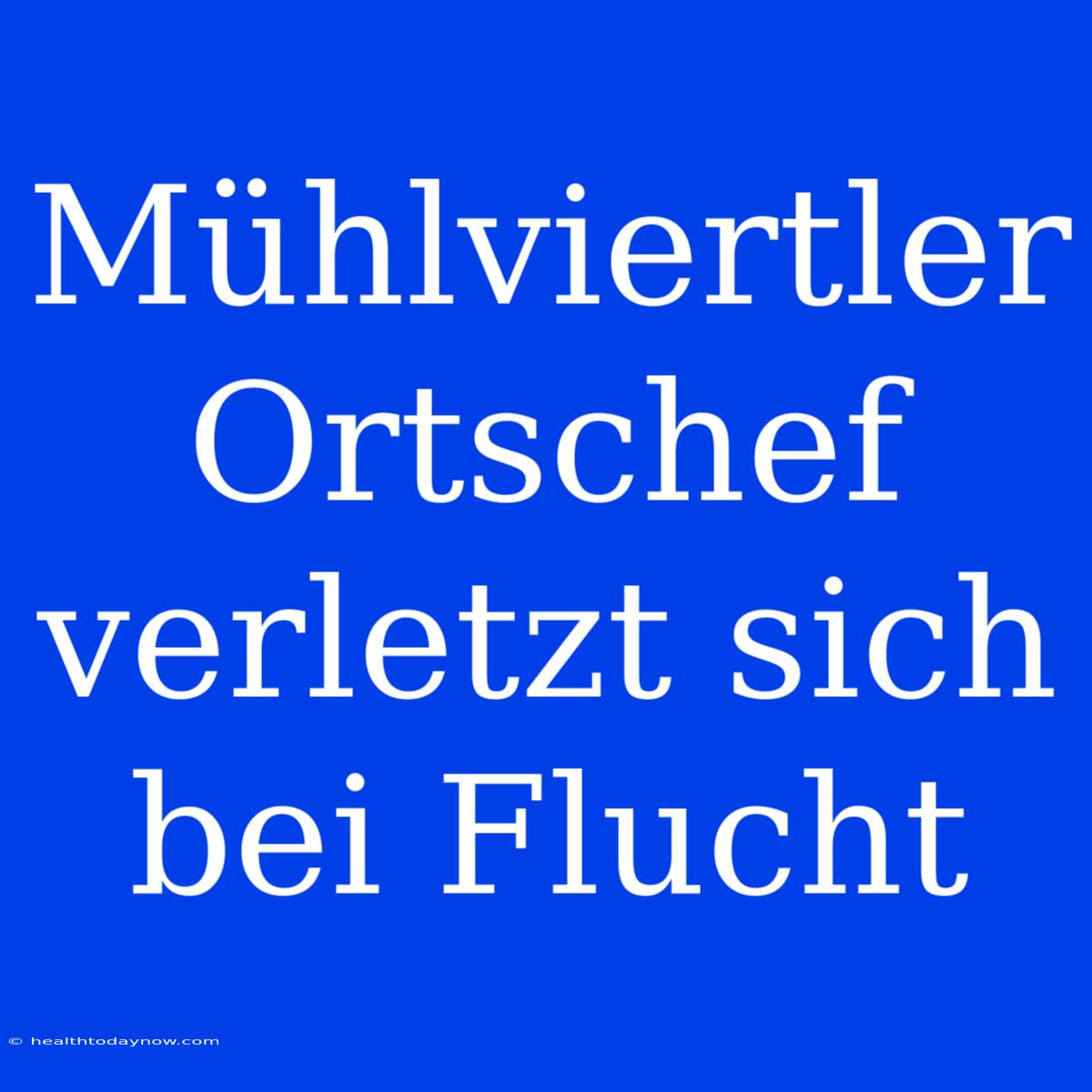 Mühlviertler Ortschef Verletzt Sich Bei Flucht