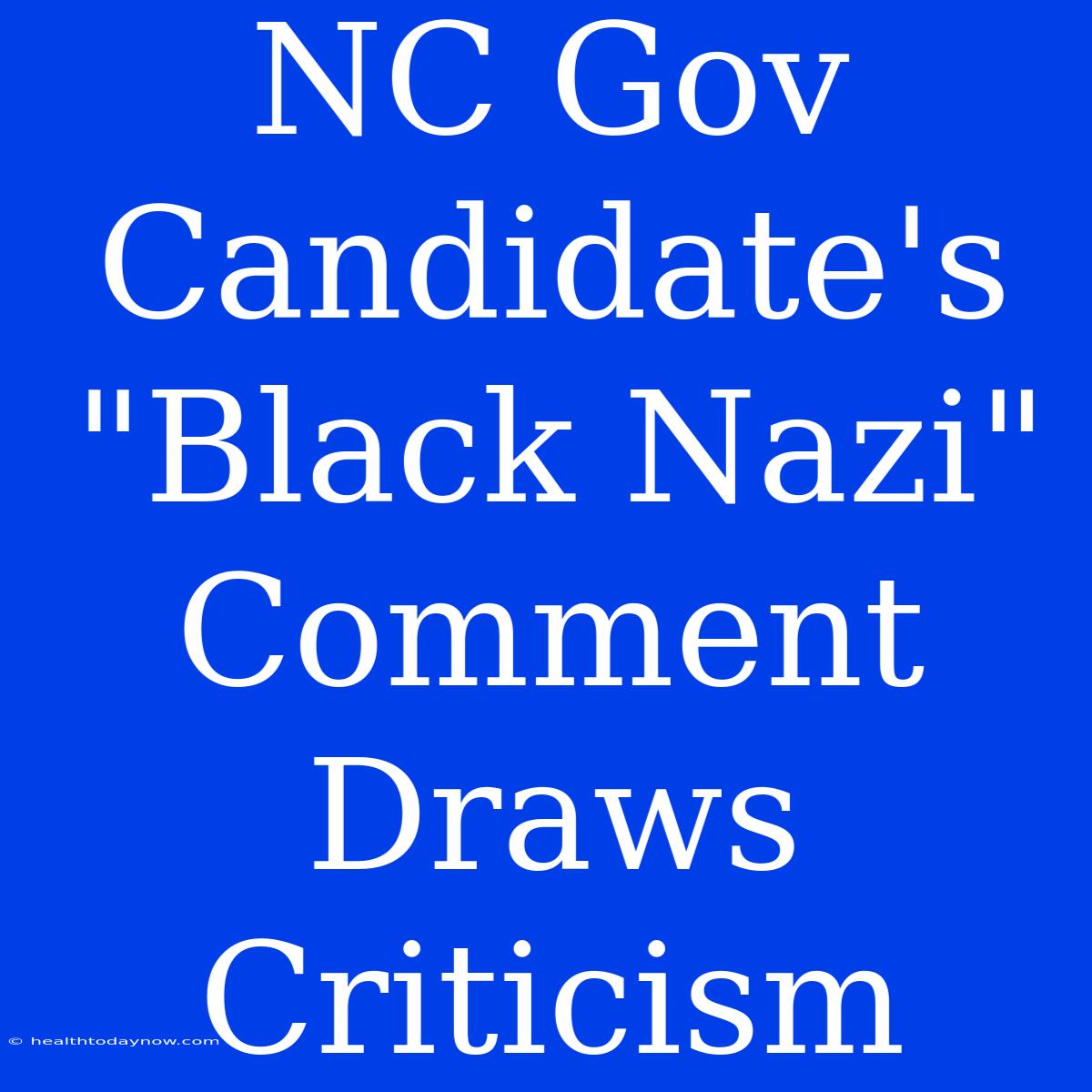 NC Gov Candidate's 