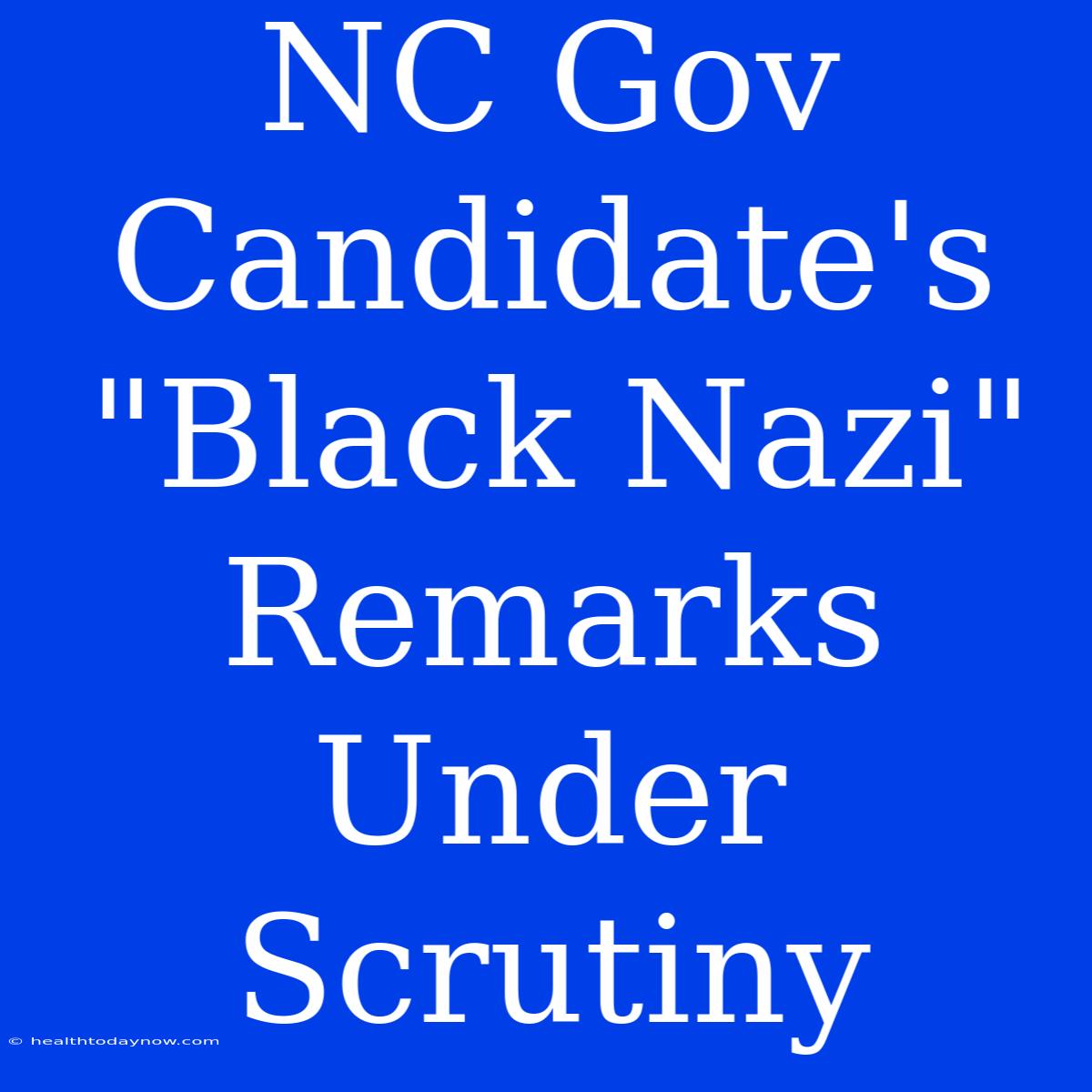 NC Gov Candidate's 