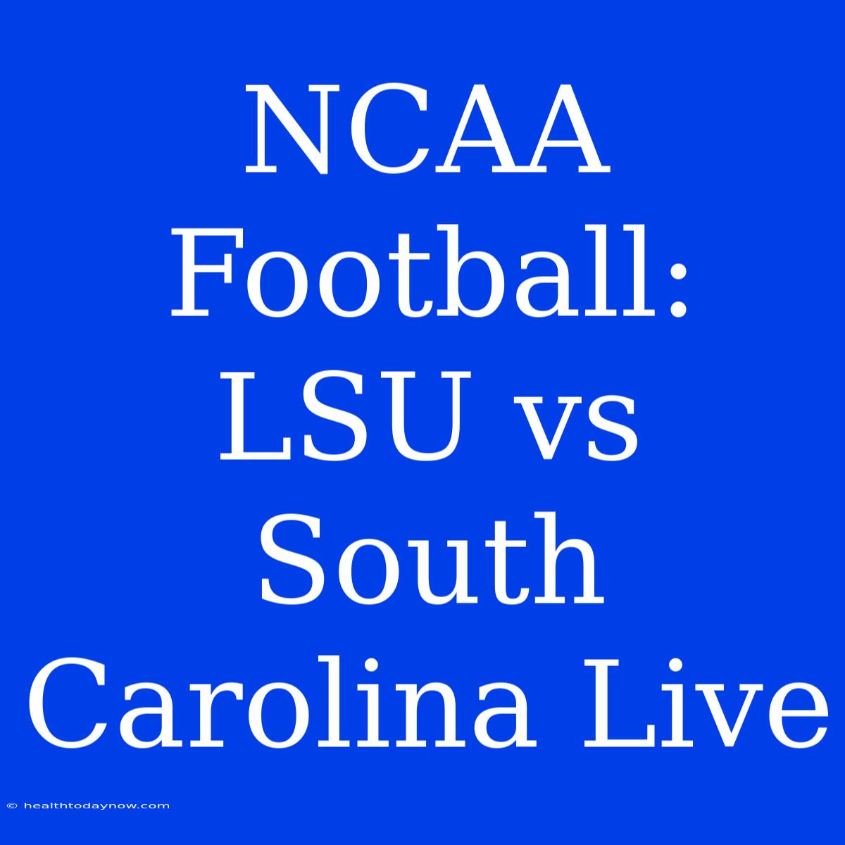 NCAA Football: LSU Vs South Carolina Live