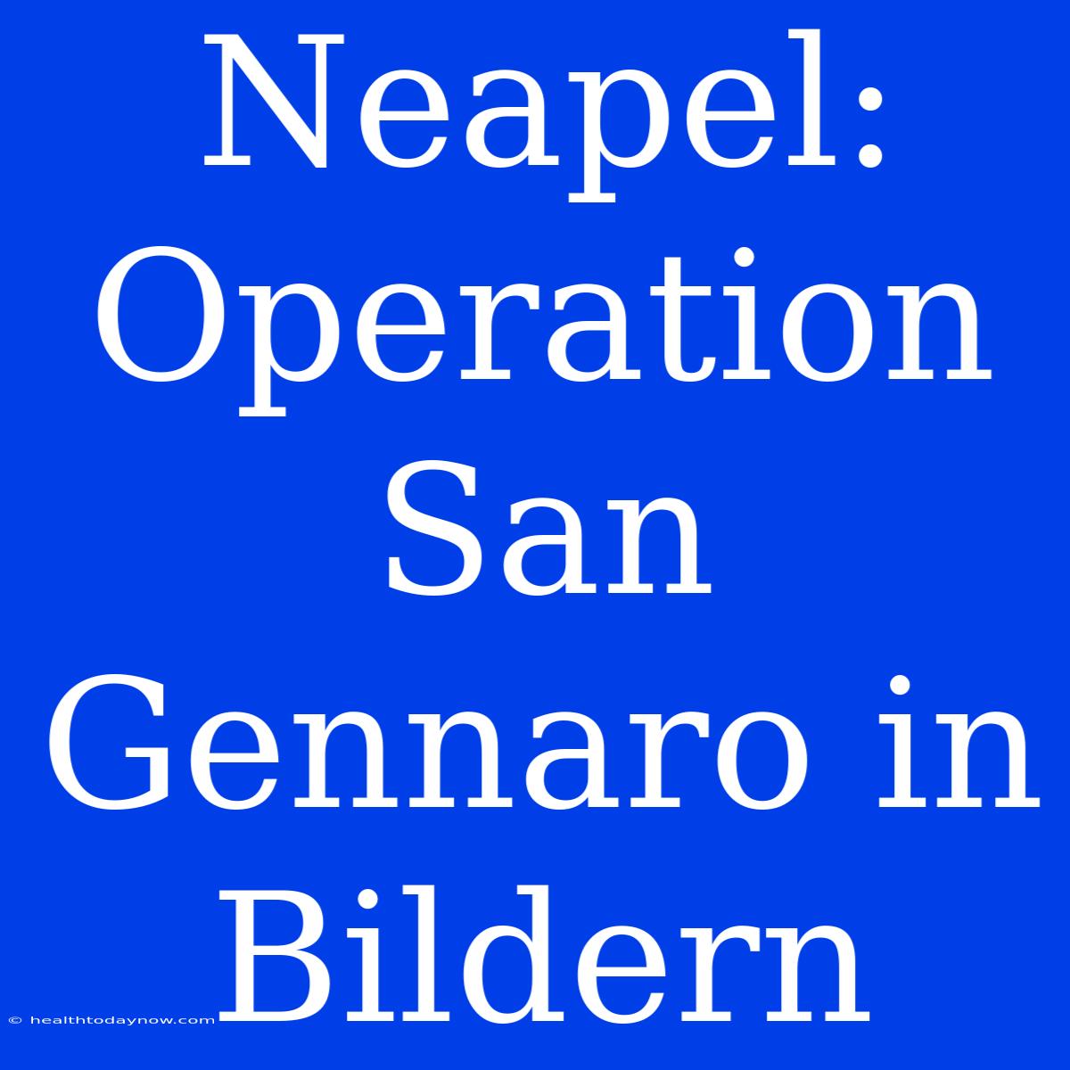 Neapel: Operation San Gennaro In Bildern