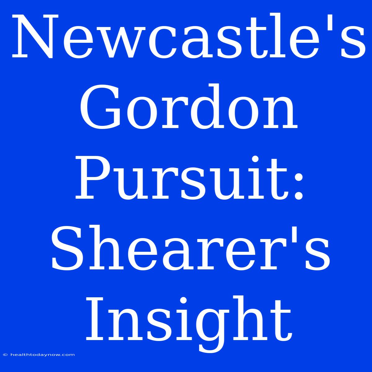 Newcastle's Gordon Pursuit: Shearer's Insight