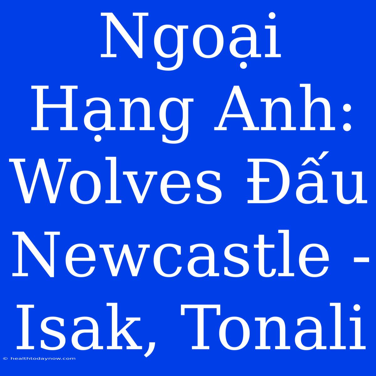 Ngoại Hạng Anh: Wolves Đấu Newcastle - Isak, Tonali