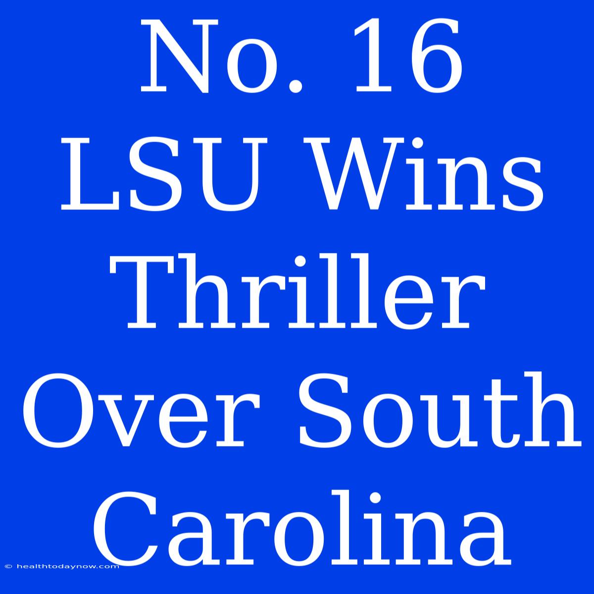 No. 16 LSU Wins Thriller Over South Carolina