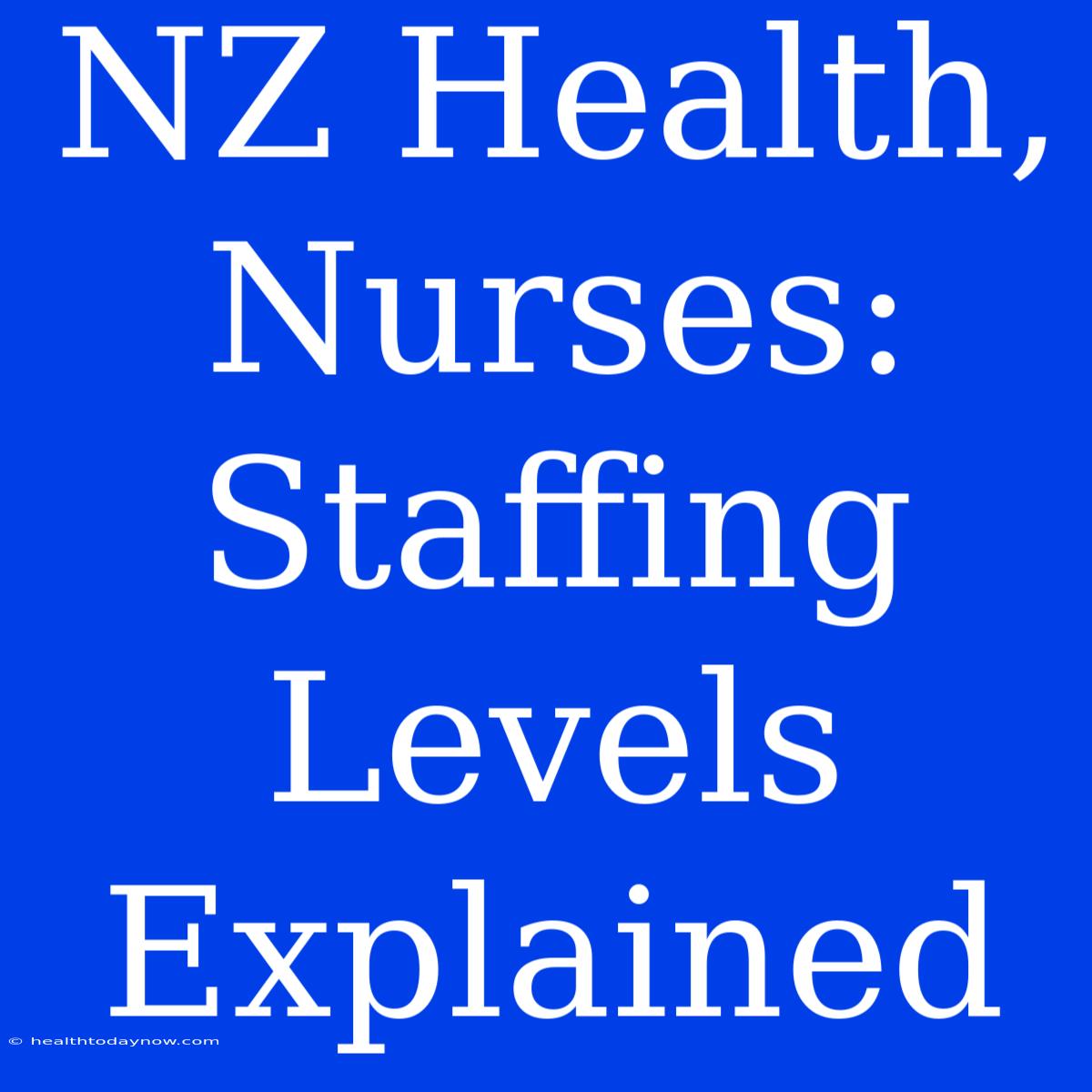 NZ Health, Nurses: Staffing Levels Explained