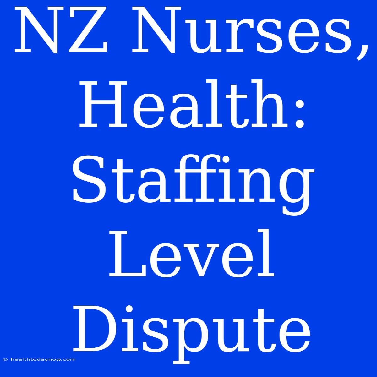 NZ Nurses, Health: Staffing Level Dispute