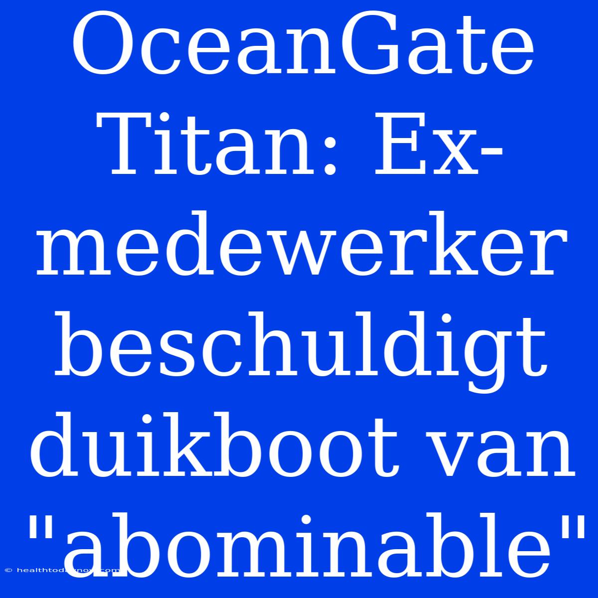 OceanGate Titan: Ex-medewerker Beschuldigt Duikboot Van 