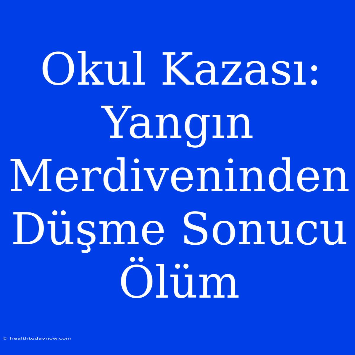 Okul Kazası: Yangın Merdiveninden Düşme Sonucu Ölüm