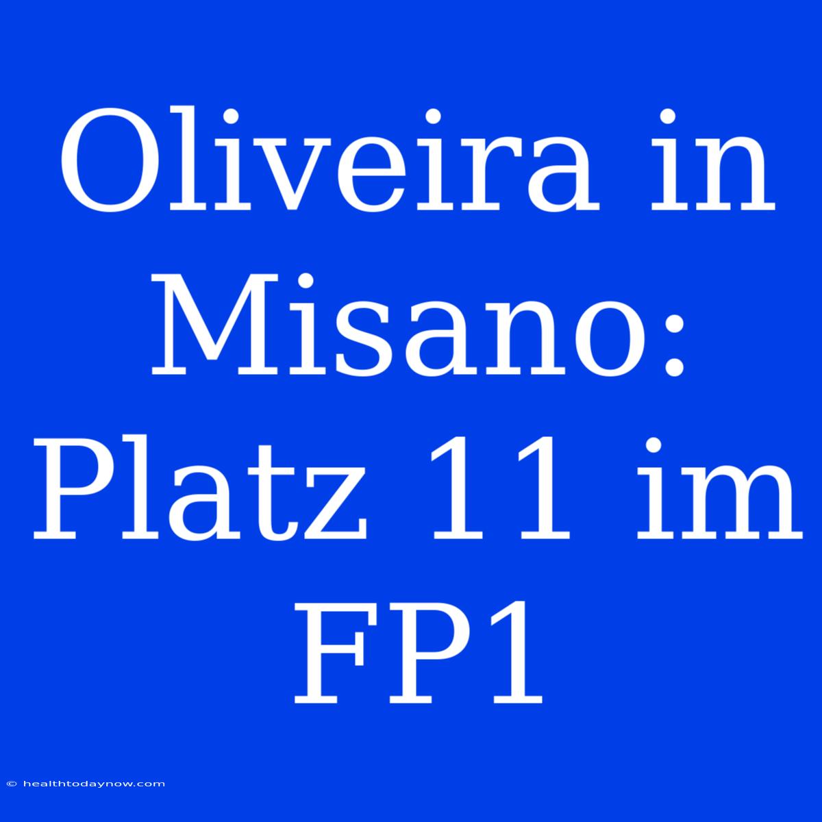 Oliveira In Misano: Platz 11 Im FP1