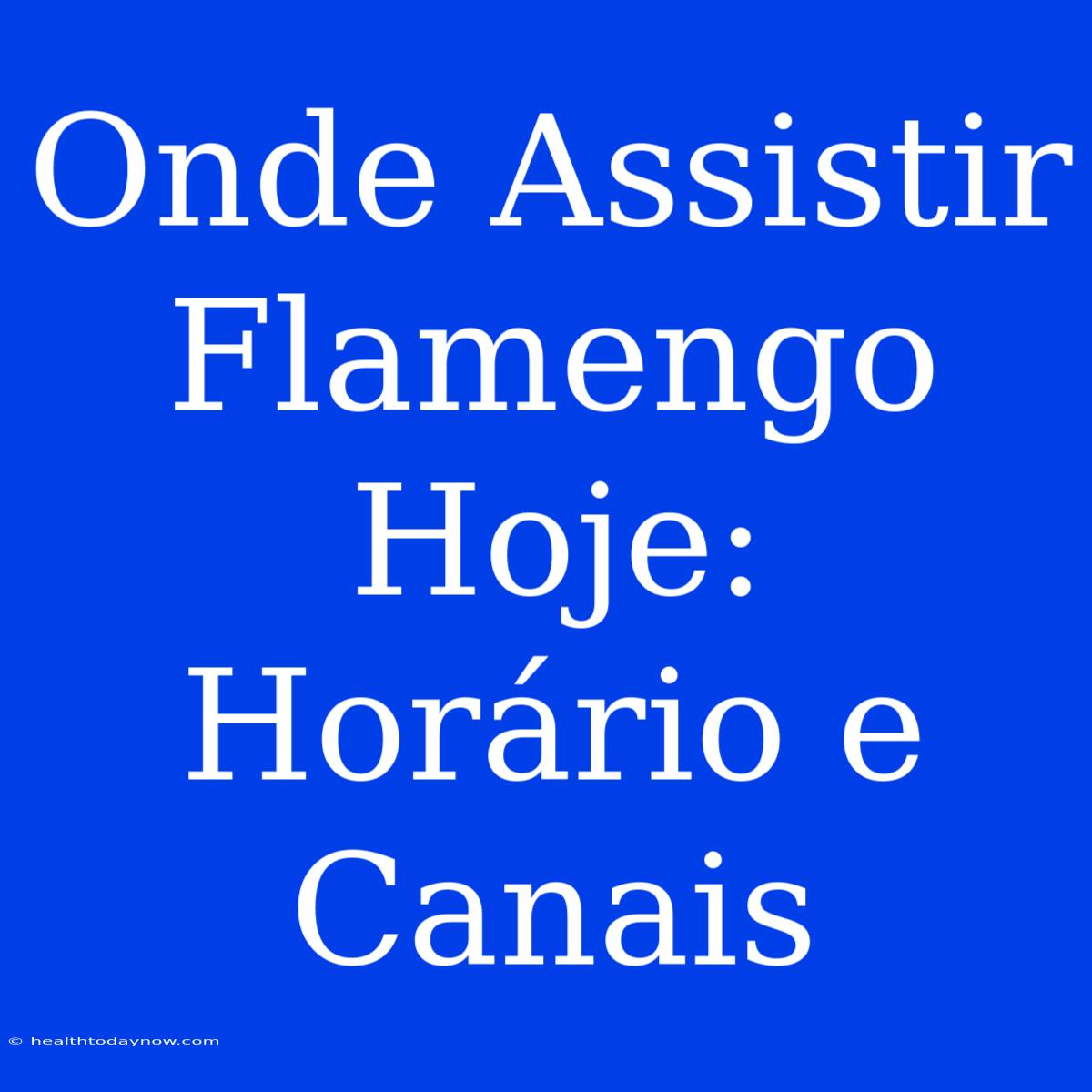 Onde Assistir Flamengo Hoje: Horário E Canais