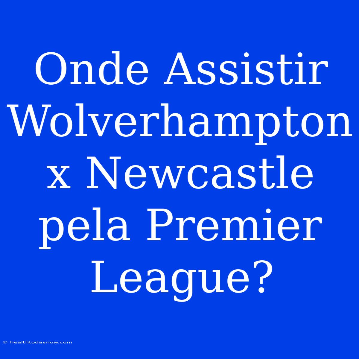 Onde Assistir Wolverhampton X Newcastle Pela Premier League?