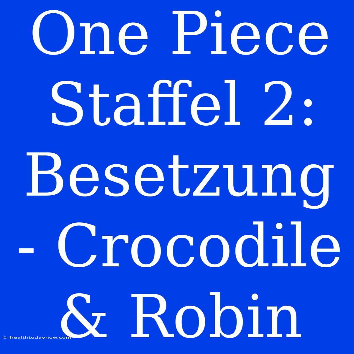 One Piece Staffel 2: Besetzung - Crocodile & Robin