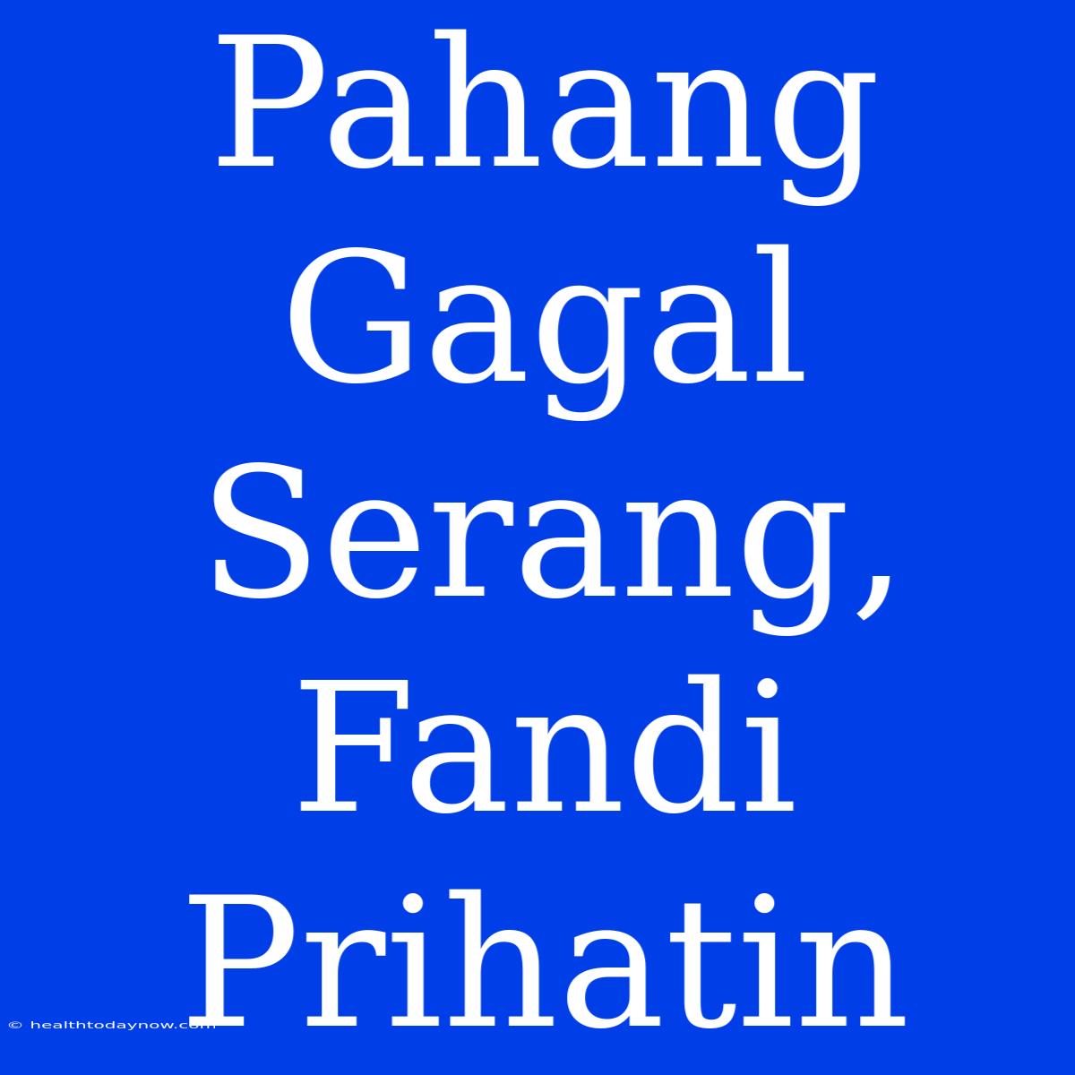 Pahang Gagal Serang, Fandi Prihatin