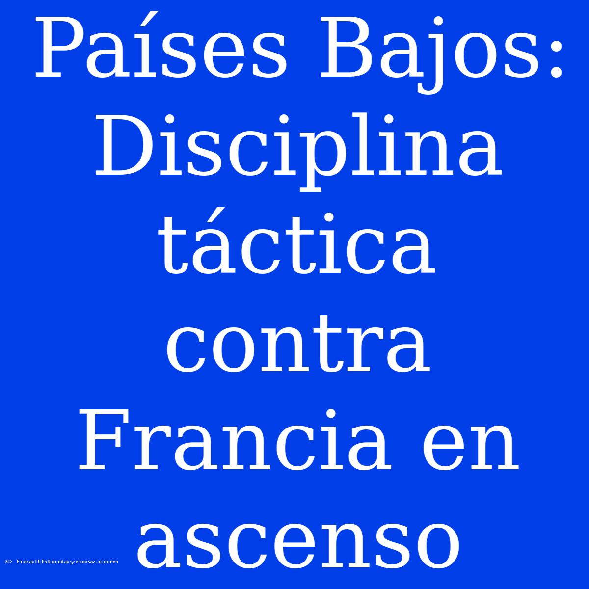 Países Bajos: Disciplina Táctica Contra Francia En Ascenso