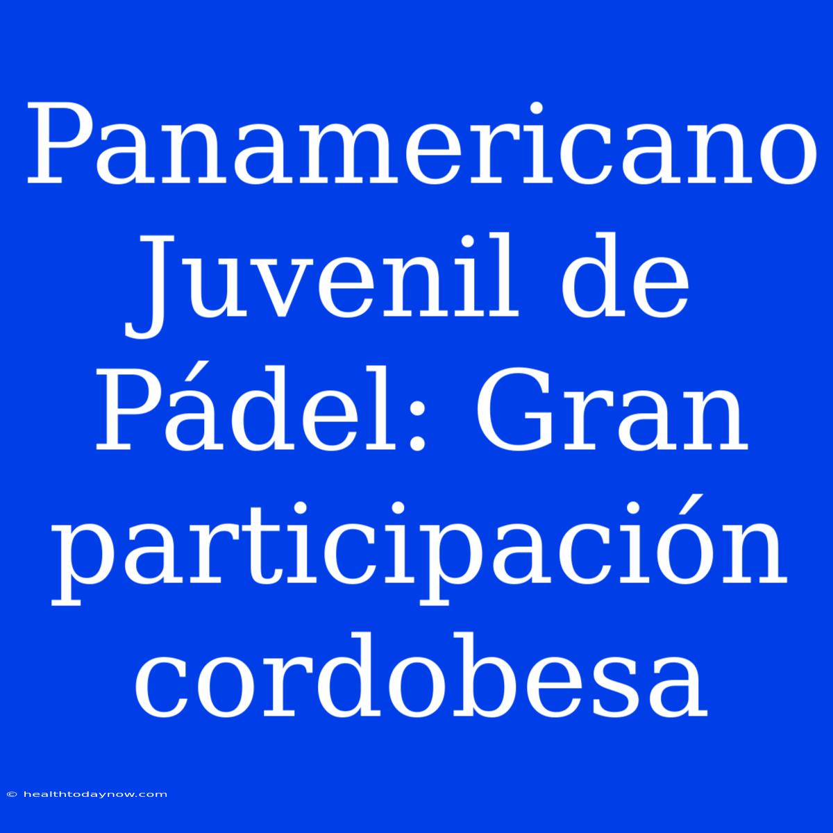 Panamericano Juvenil De Pádel: Gran Participación Cordobesa