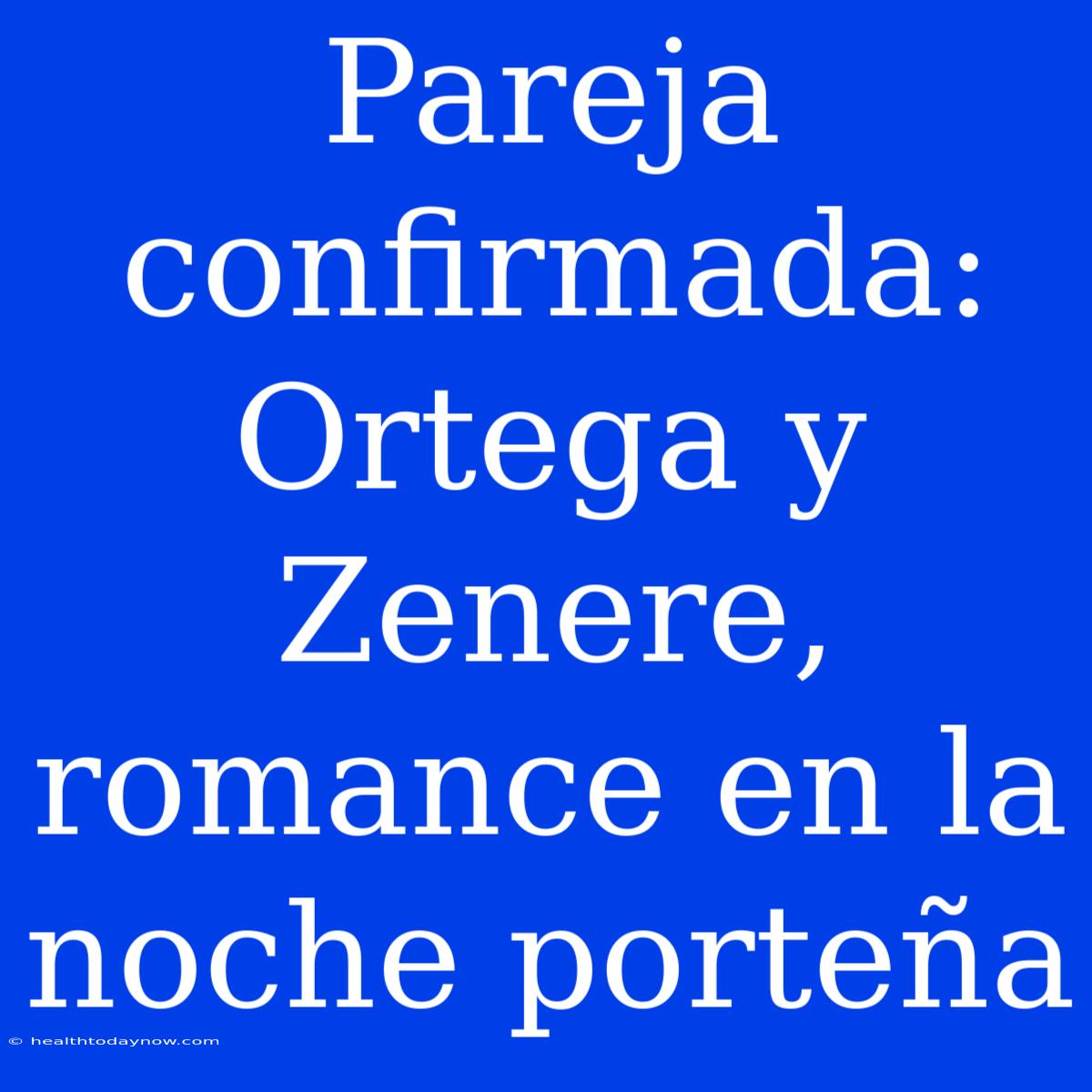 Pareja Confirmada: Ortega Y Zenere, Romance En La Noche Porteña