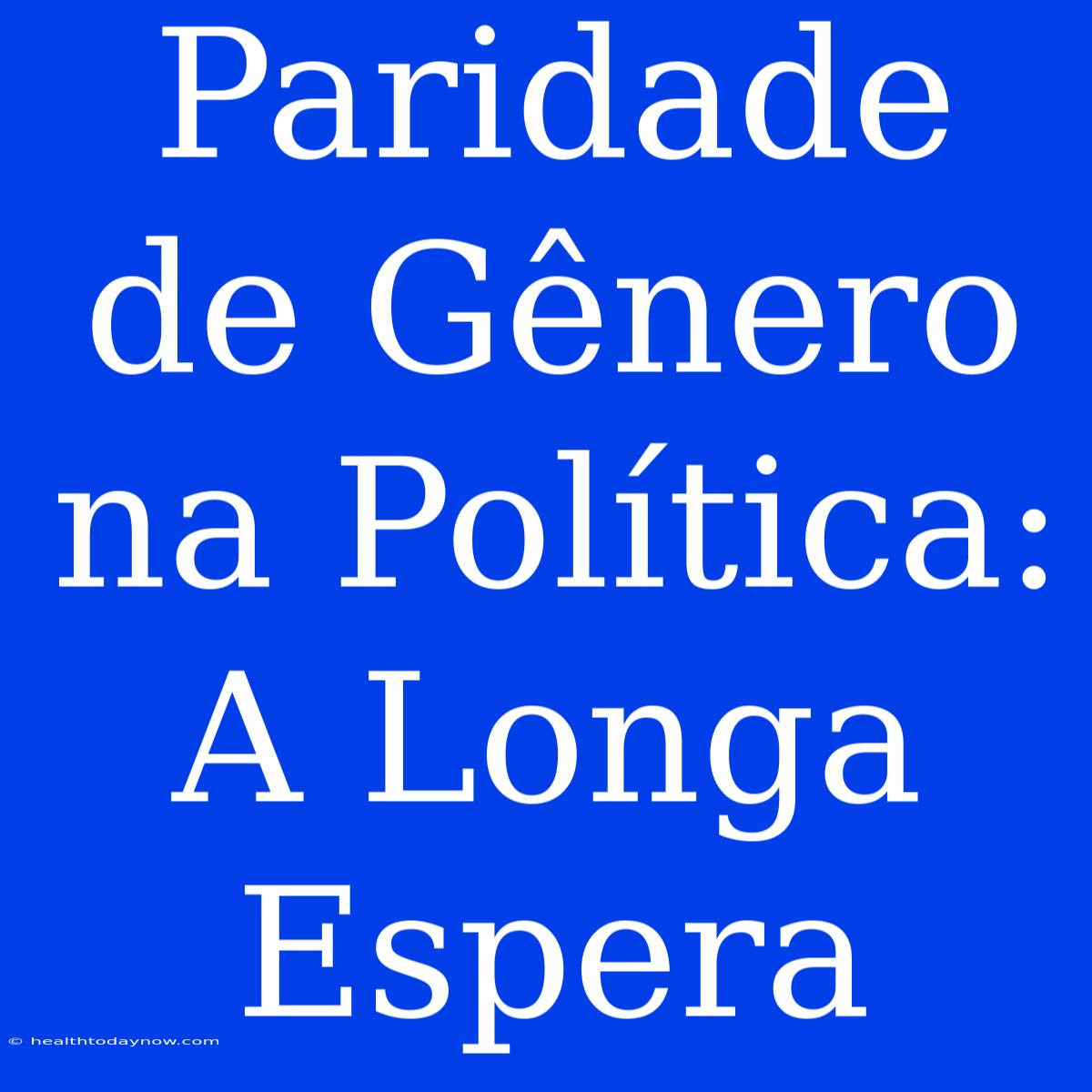 Paridade De Gênero Na Política: A Longa Espera