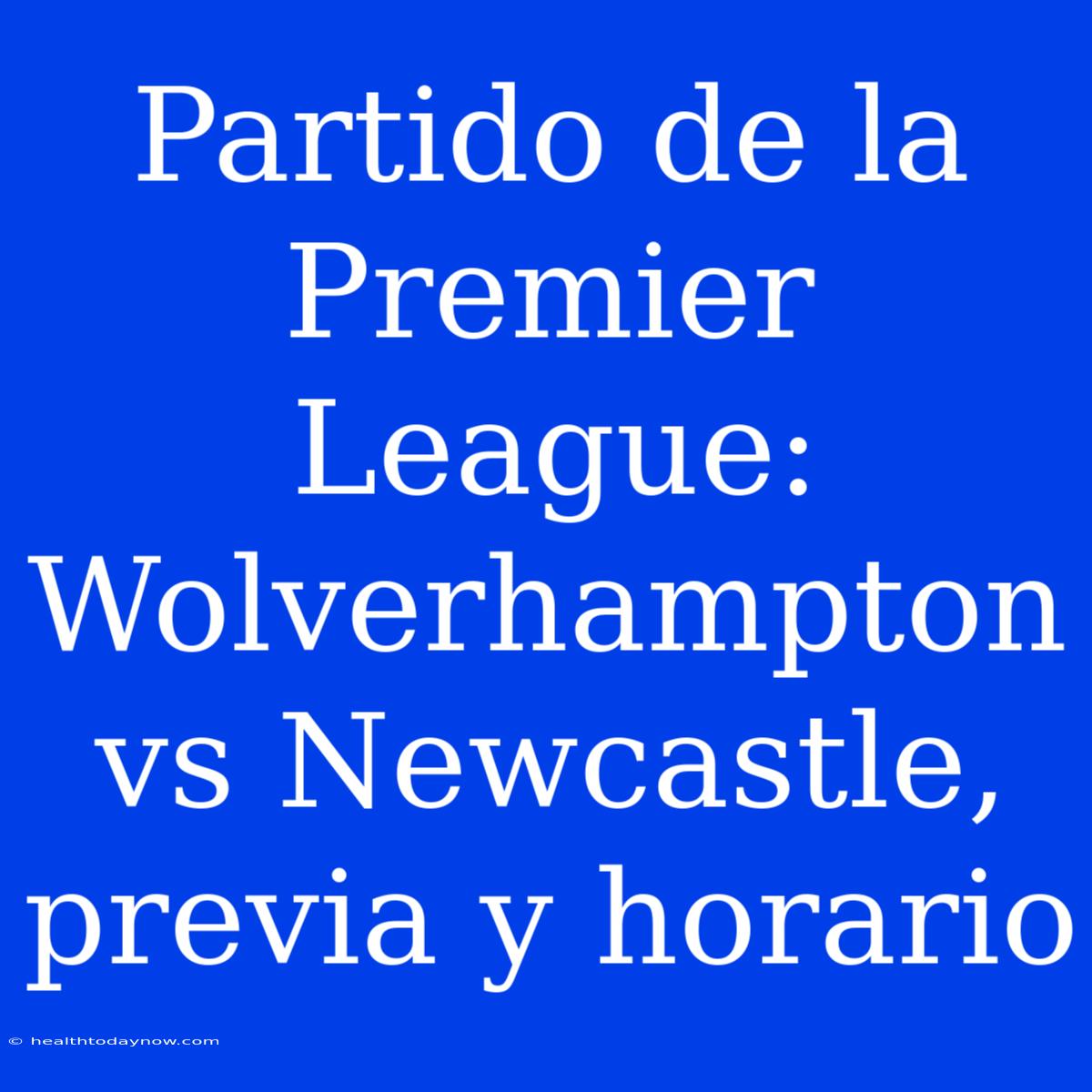 Partido De La Premier League: Wolverhampton Vs Newcastle, Previa Y Horario