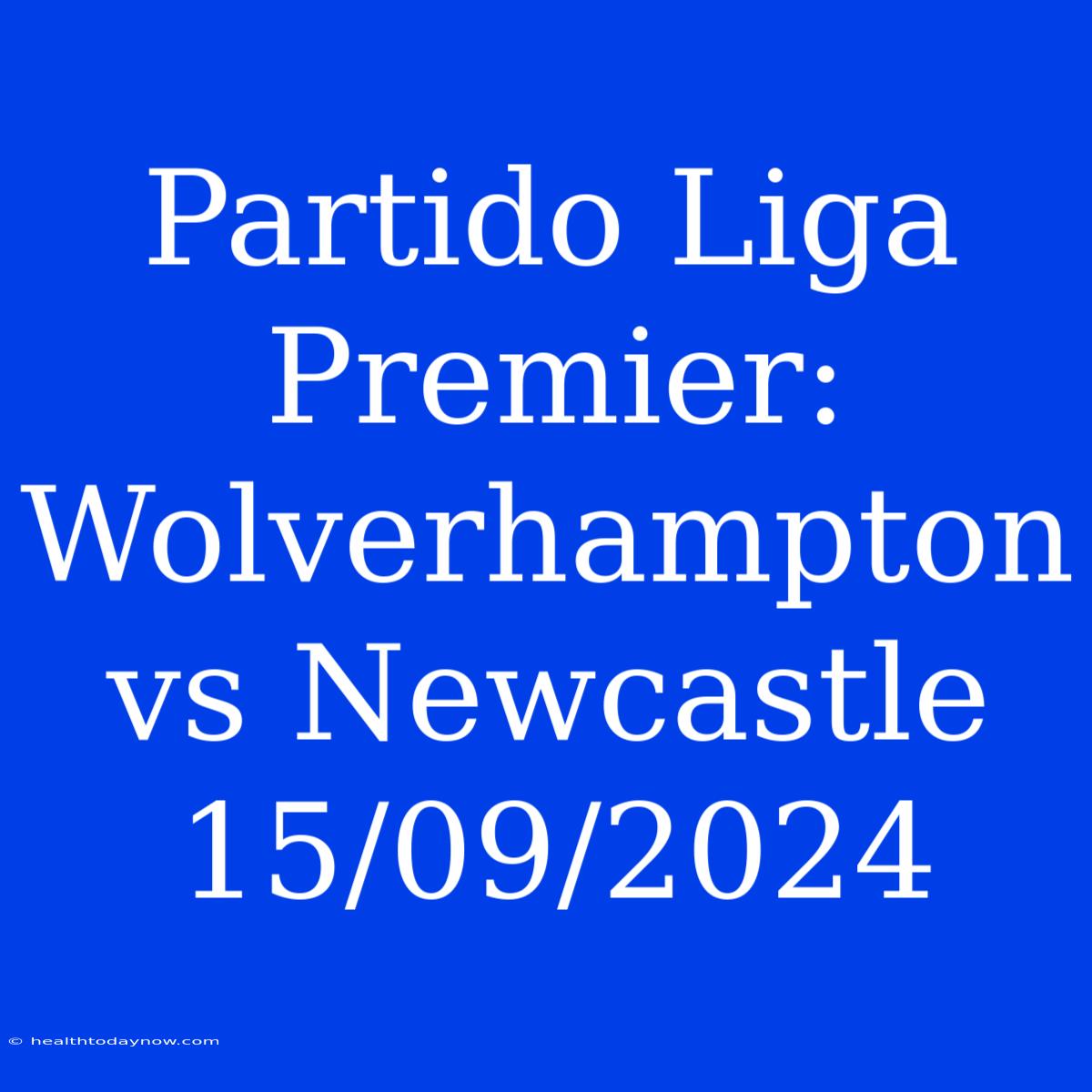 Partido Liga Premier: Wolverhampton Vs Newcastle 15/09/2024