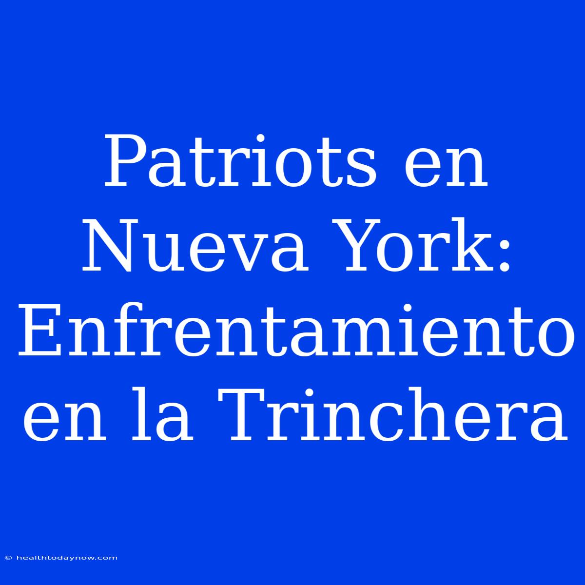 Patriots En Nueva York: Enfrentamiento En La Trinchera