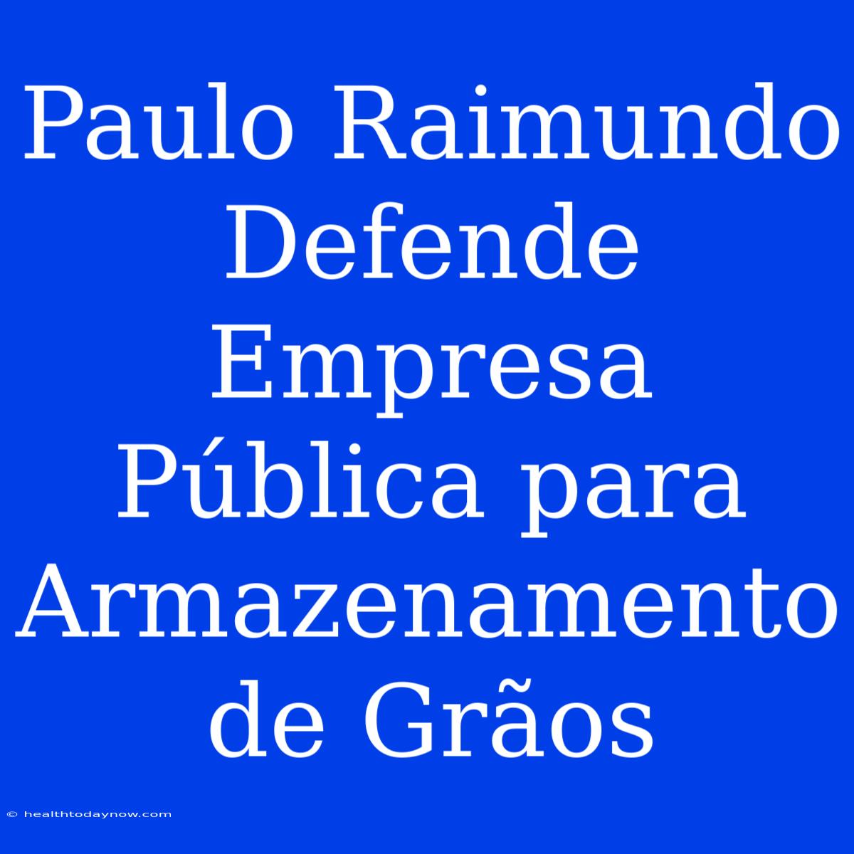 Paulo Raimundo Defende Empresa Pública Para Armazenamento De Grãos