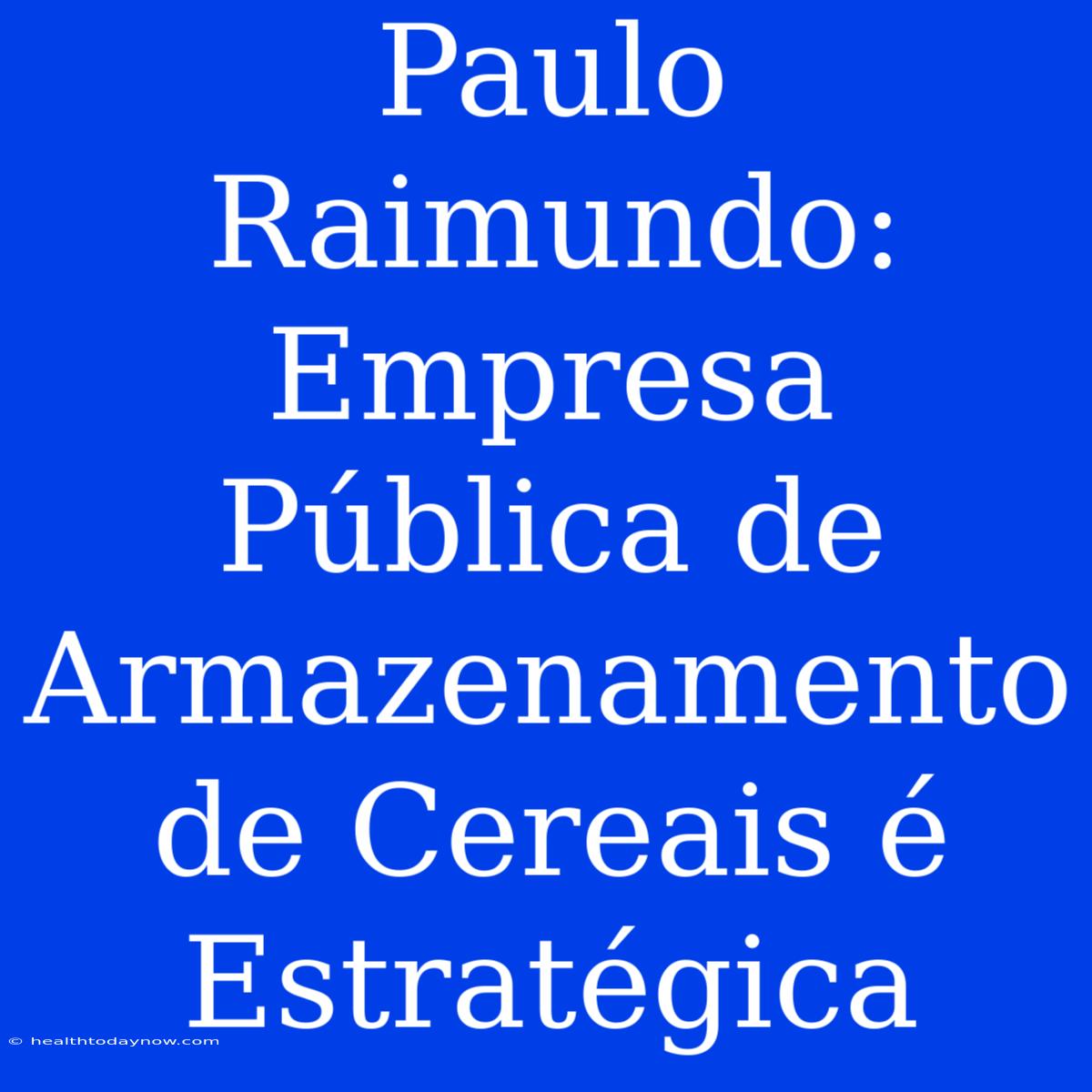 Paulo Raimundo: Empresa Pública De Armazenamento De Cereais É Estratégica