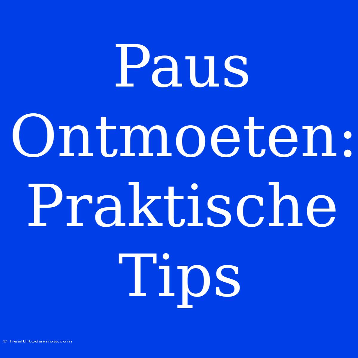 Paus Ontmoeten: Praktische Tips