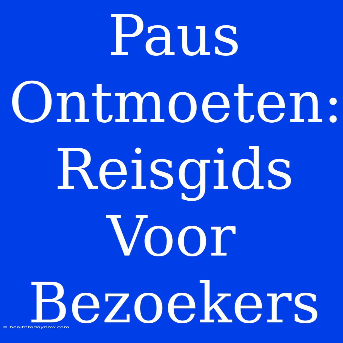 Paus Ontmoeten: Reisgids Voor Bezoekers